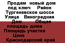 Продам  новый дом под ключ. › Район ­ Тургеневское шоссе › Улица ­ Виноградная › Дом ­ 46 › Общая площадь дома ­ 340 › Площадь участка ­ 500 › Цена ­ 15 000 000 - Краснодарский край, Краснодар г. Недвижимость » Дома, коттеджи, дачи продажа   